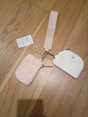 Lululemon athletica Pink and White Dual Pouch Wristlet